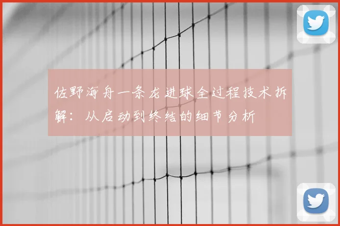 佐野海舟一条龙进球全过程技术拆解:从启动到终结的细节分析